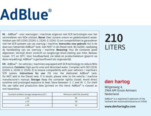 Adblue en Optispray verpakking 1000, 210 en 10 liter